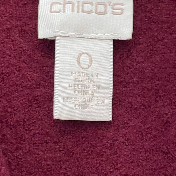 Chico’s women’s solid Boiled wool Moto Jacket. Size Chico’s 0 - small Maroon red - Picture 4 of 6